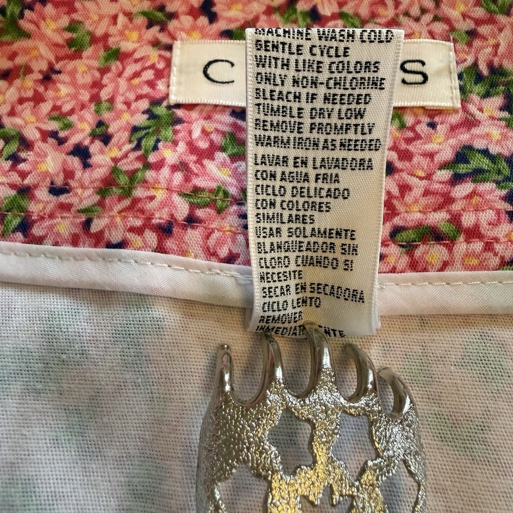 VTG Chaus Skirt Women 14 Mini Pink Floral Stretch Zip Classic Boho Y2K Clueless - Picture 4 of 7